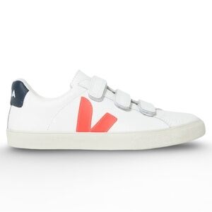 VEJA 3-Lock Leather Sneakers Neon Orange Size 6 Women’s